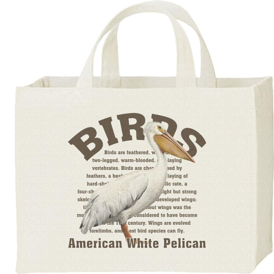 アメリカシロ ペリカン（鳥シリーズ）/キャンバスバッグ・スクエア　カレッジバッグ | 