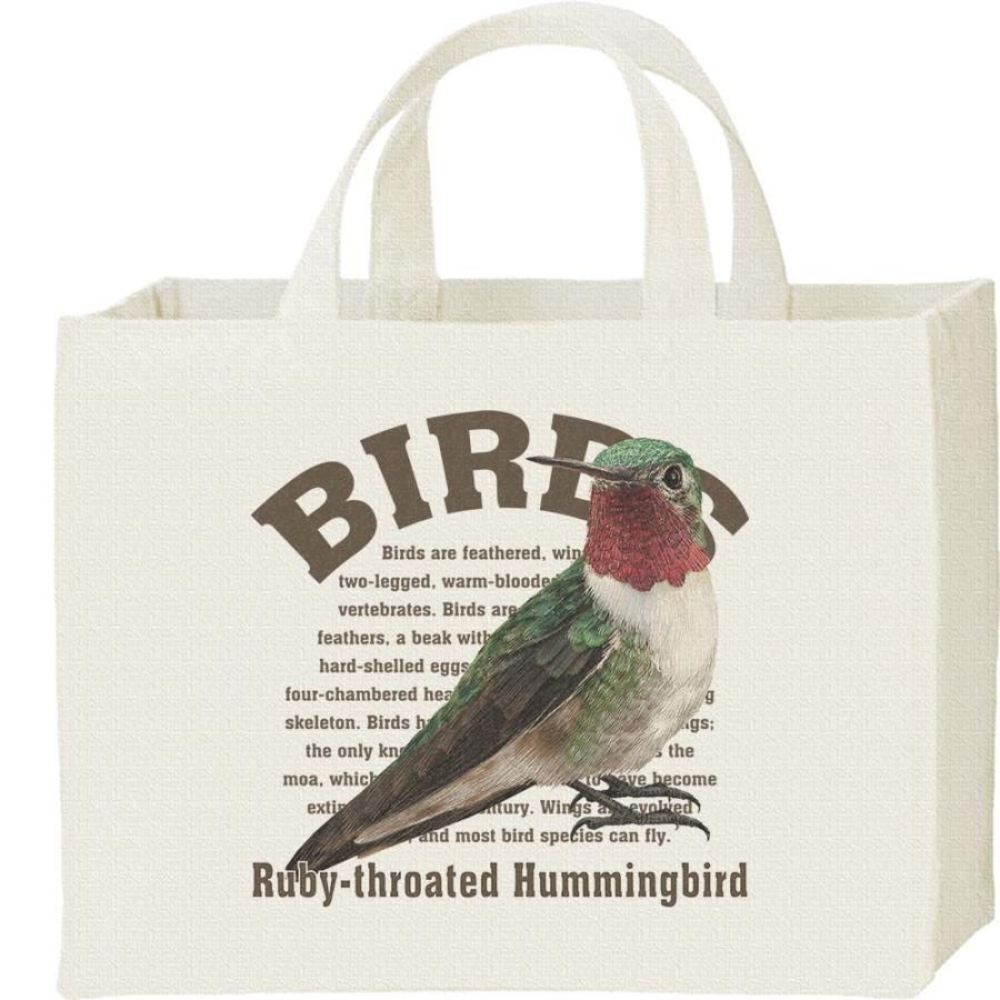 ノドアカ ハチドリ（喉赤蜂鳥）鳥シリーズ/キャンバスバッグ・スクエア　カレッジバッグ | 