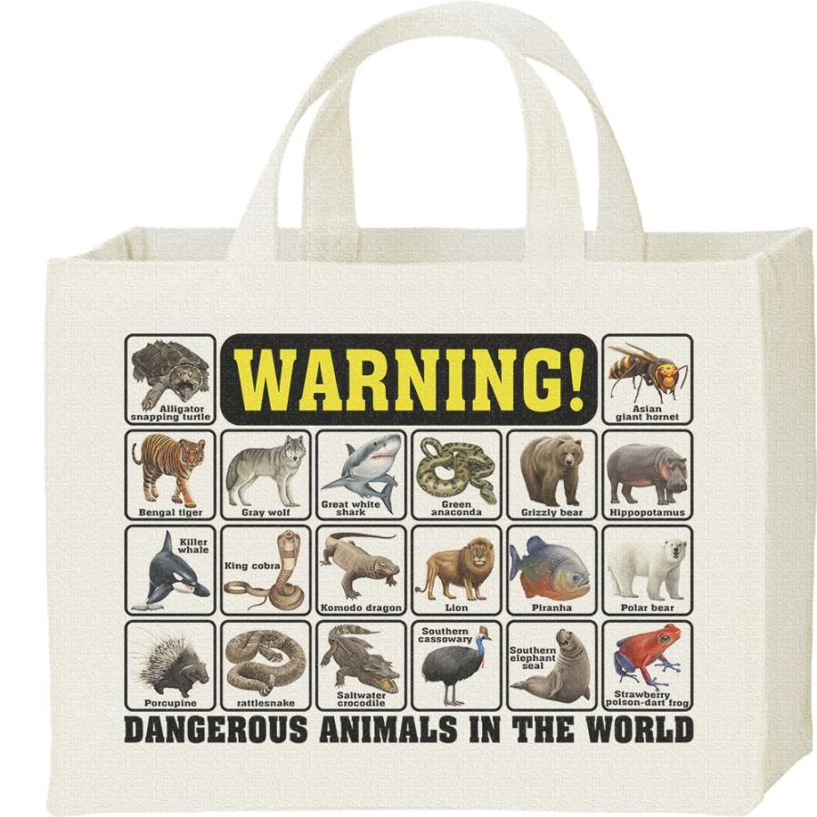 世界の危険生物/キャンバスバッグ・スクエア　カレッジバッグ | 