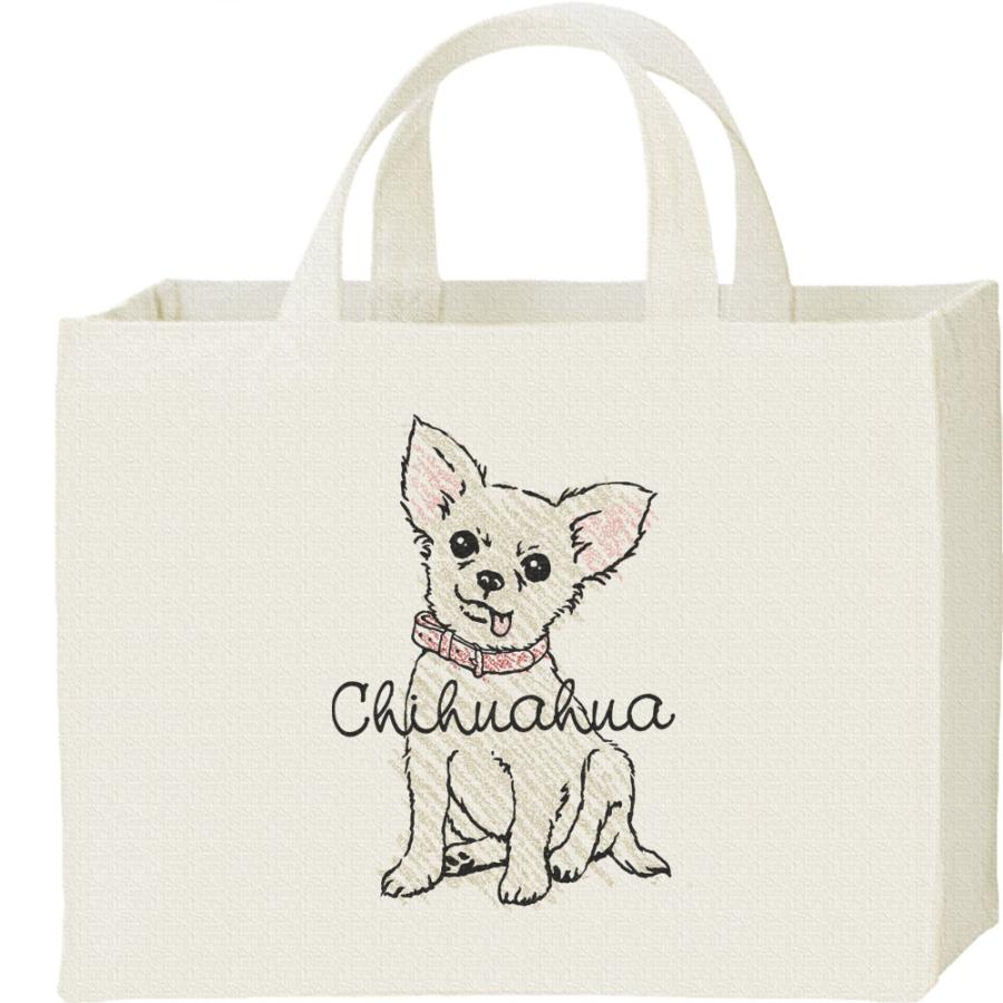 クレヨンタッチ・チワワ（単色）/キャンバスバッグ・スクエア　カレッジバッグ | 