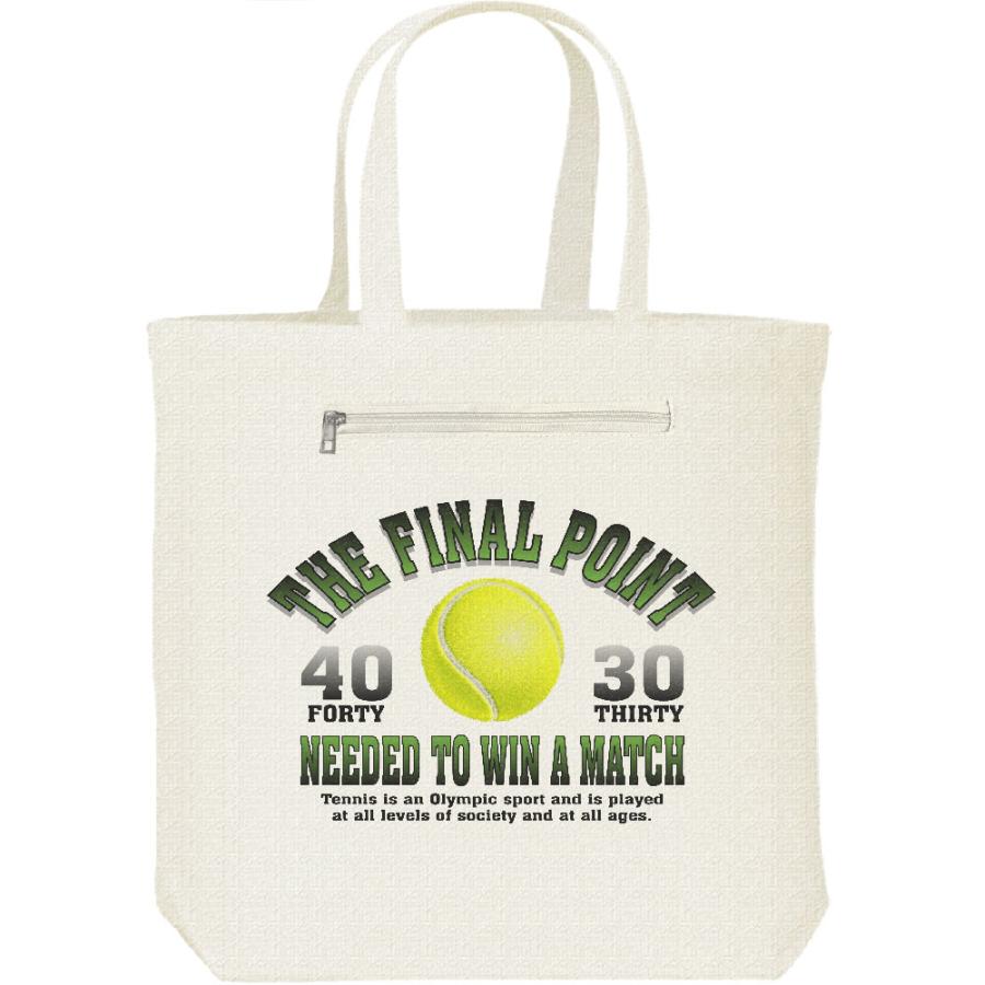 テニス（テニスボール）/キャンバス トート バッグ・ファスナー ポケット付 | 