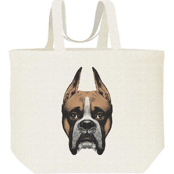 ボクサー（犬）の顔/キャンバスバッグ・L　エコバッグ | 