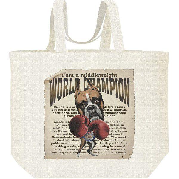 ボクシング世界チャンピオン（ボクサー犬）/キャンバスバッグ・L　エコバッグ | 