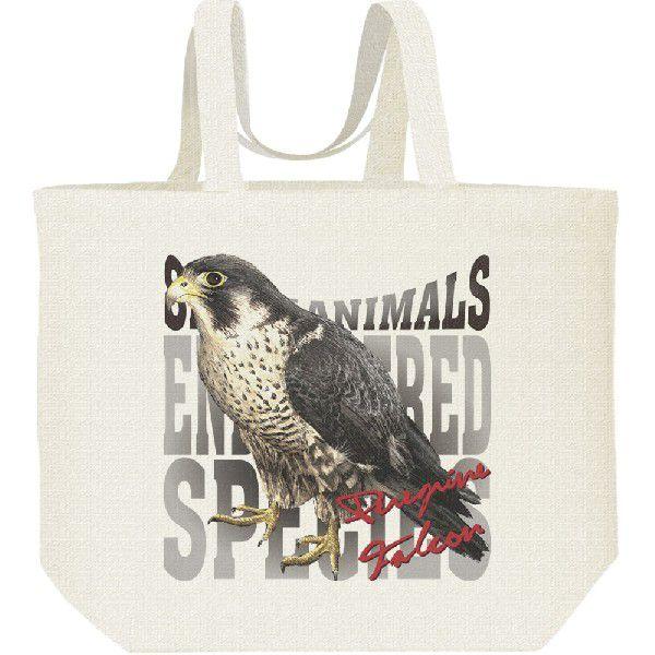 隼（はやぶさ）絶滅危惧動物（ハヤブサ）/キャンバスバッグ・L　エコバッグ | 