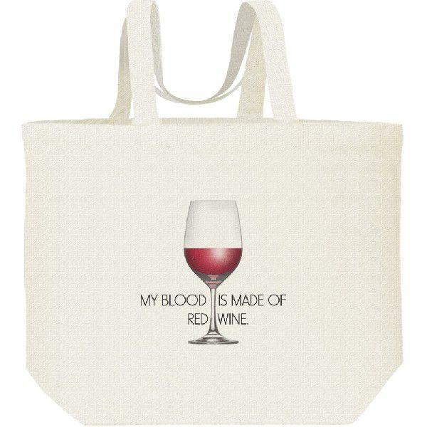 赤ワイン大好き！（ワイングラス）/キャンバスバッグ・L　エコバッグ | 