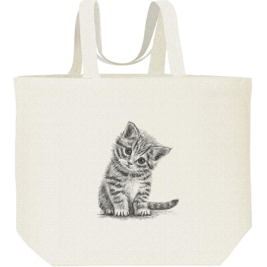 子猫（デッサン風 小猫）/キャンバスバッグ・L　エコバッグ | 
