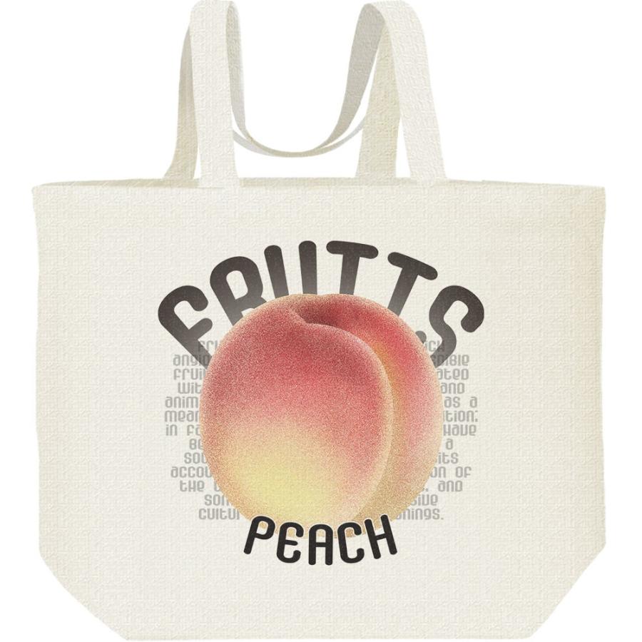 桃（モモ）果物シリーズ/キャンバスバッグ・L　エコバッグ | 