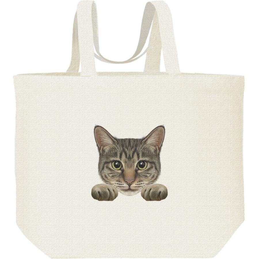 猫の顔・キジトラ/キャンバスバッグ・L　エコバッグ | 