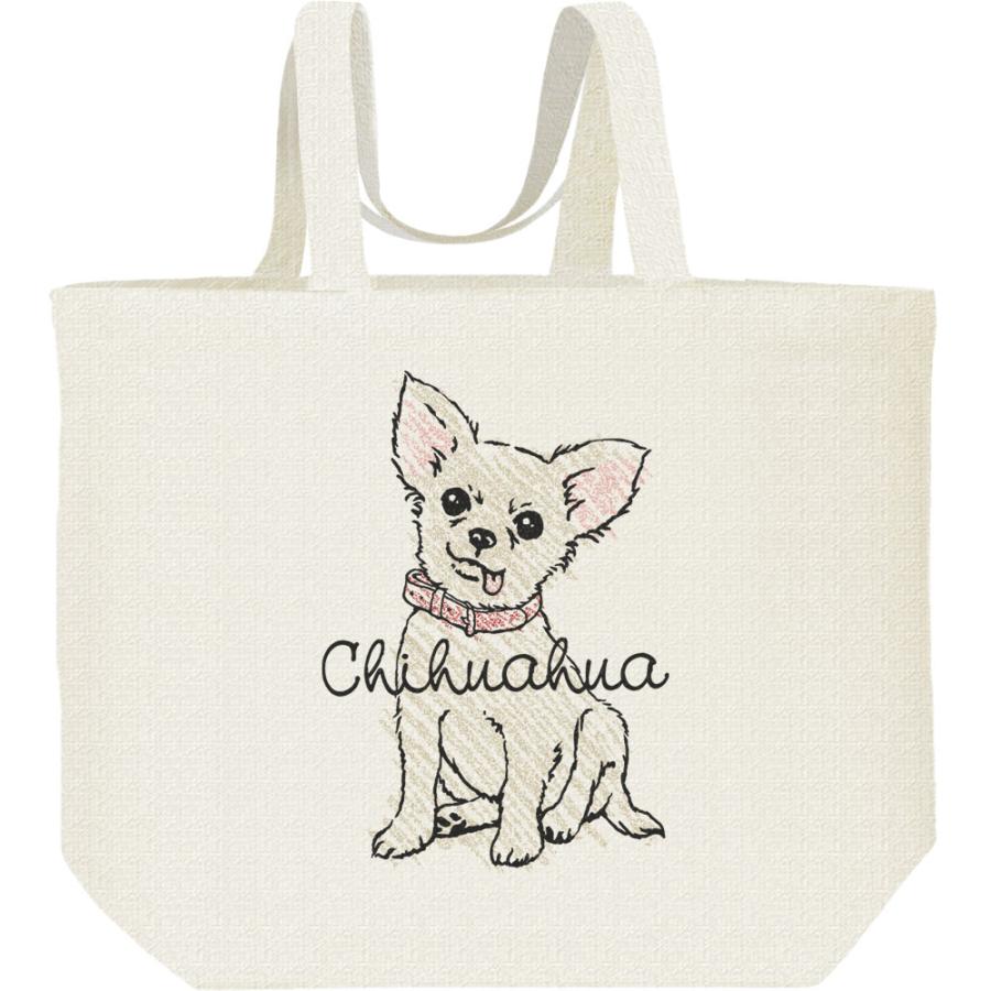 クレヨンタッチ・チワワ（単色）/キャンバスバッグ・L　エコバッグ | 