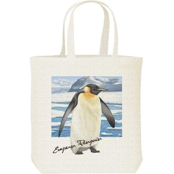 ペンギン ＋背景（皇帝ぺんぎん）/キャンバスバッグ・M　トートバッグ | 