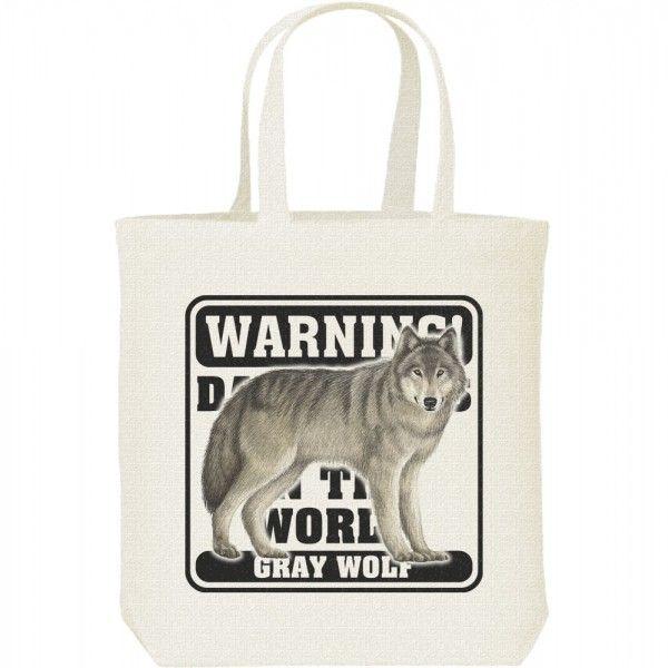 狼（オオカミ）/危険生物シリーズ/キャンバスバッグ・M　トートバッグ | 