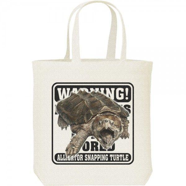 ワニガメ（亀）/危険生物シリーズ/キャンバスバッグ・M　トートバッグ | 