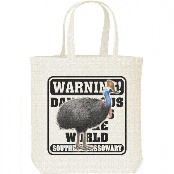 ヒクイドリ（火食い鳥）/危険生物シリーズ/キャンバスバッグ・M　トートバッグ | 