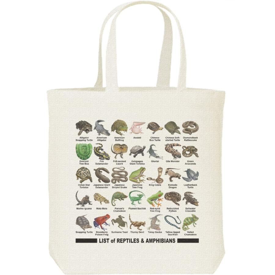 爬虫類＆両生類のリスト/キャンバスバッグ・M　トートバッグ | 