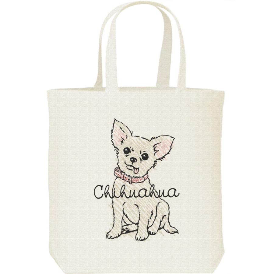 クレヨンタッチ・チワワ（単色）/キャンバスバッグ・M　トートバッグ | 