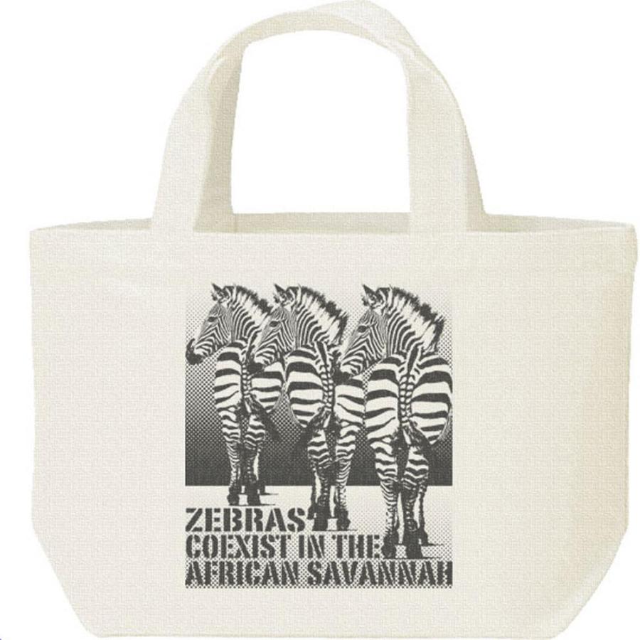 シマウマ（三頭の縞馬）しまうま/キャンバスバッグ・S　ランチバッグ | 