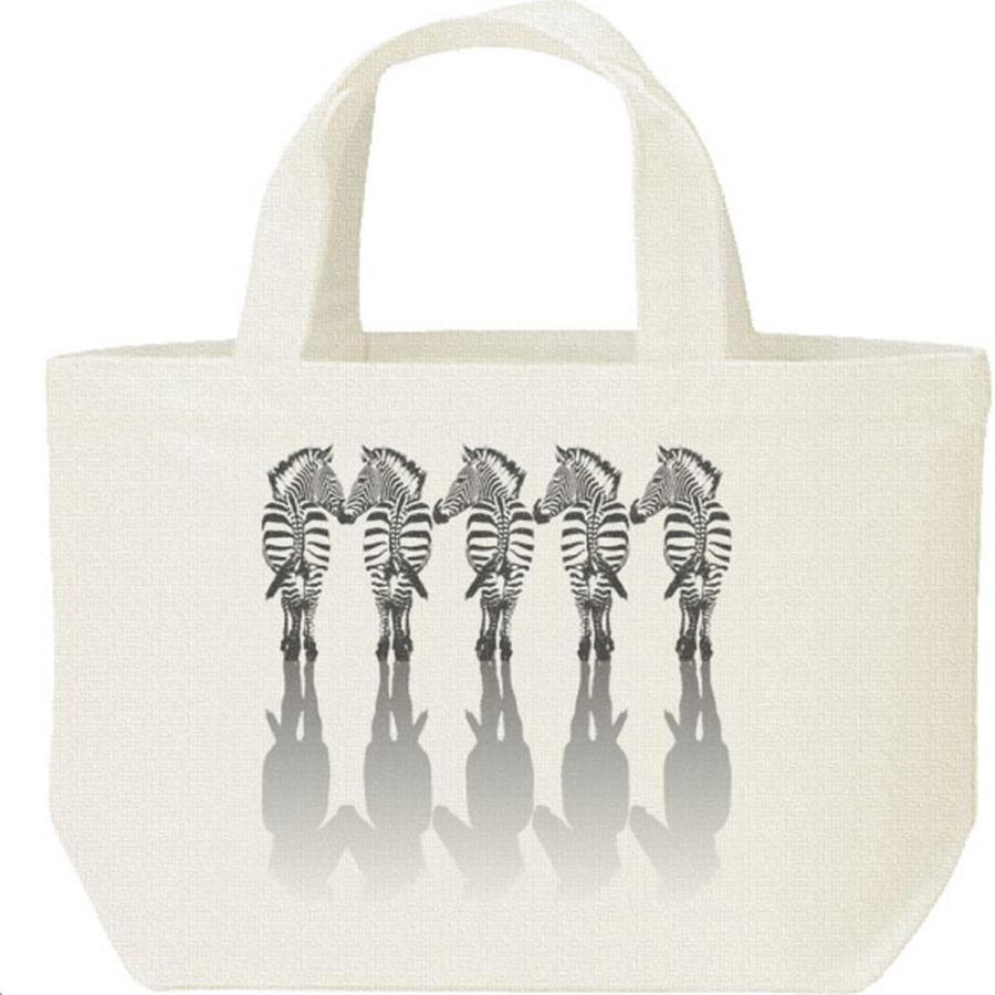 ５頭の縞馬（しまうま）/キャンバスバッグ・S　ランチバッグ | 