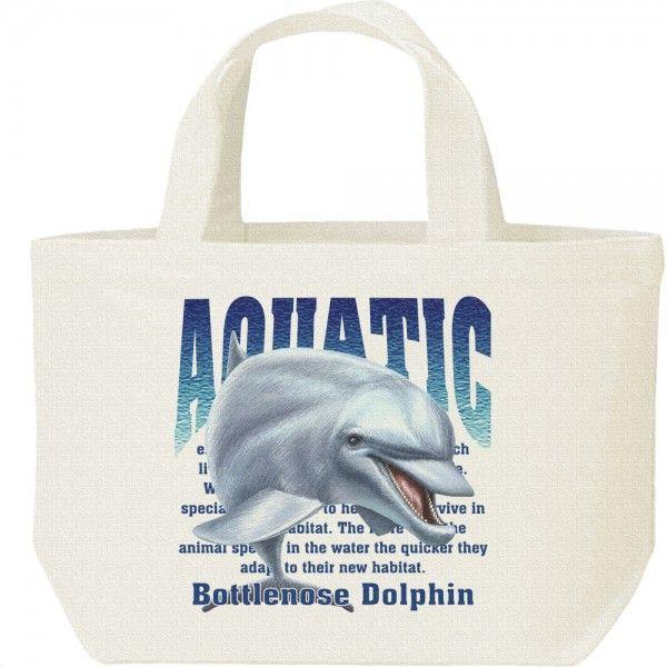 バンドウ イルカ/海豚（水棲生物シリーズ）/キャンバスバッグ・S　ランチバッグ | 