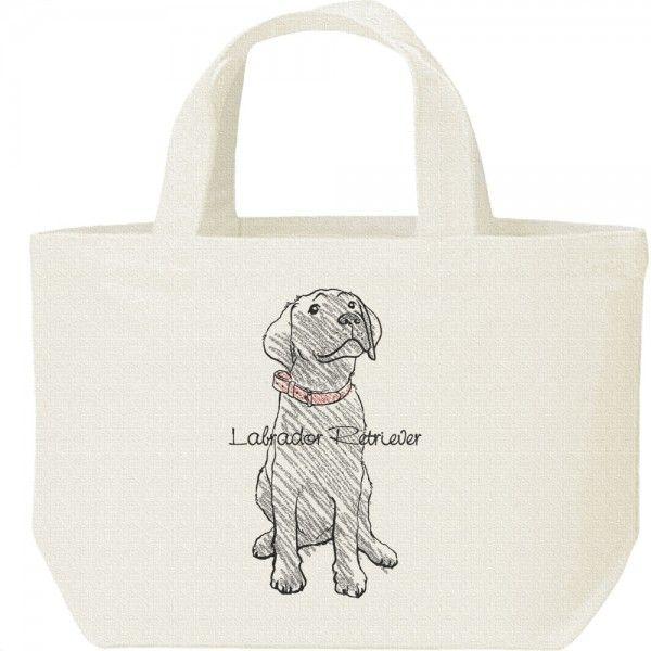 黒ラブラドール レトリバー（クレヨンタッチ）/キャンバスバッグ・S　ランチバッグ | 