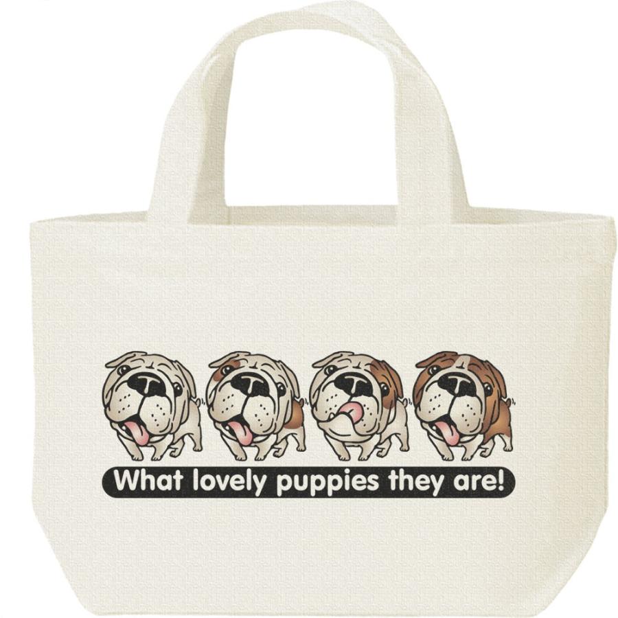 ブルドッグ4兄弟（子犬）/キャンバスバッグ・S　ランチバッグ | 