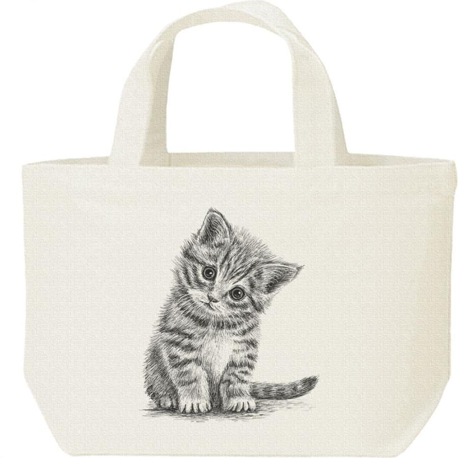 子猫（デッサン風 小猫）/キャンバスバッグ・S　ランチバッグ | 