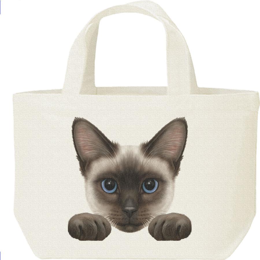 猫の顔・シールポイント（シャム猫）/キャンバスバッグ・S　ランチバッグ | 