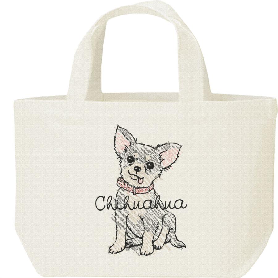 クレヨンタッチ・チワワ（ブラック＆タン）/キャンバスバッグ・S　ランチバッグ | 