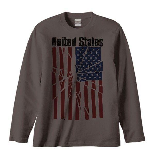 ブロークン・星条旗（アメリカ国旗）/長袖Tシャツ : MYDS - 通販