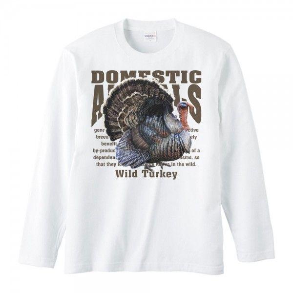 七面鳥（シチメンチョウ）/飼育動物・家畜/長袖Ｔシャツ | 