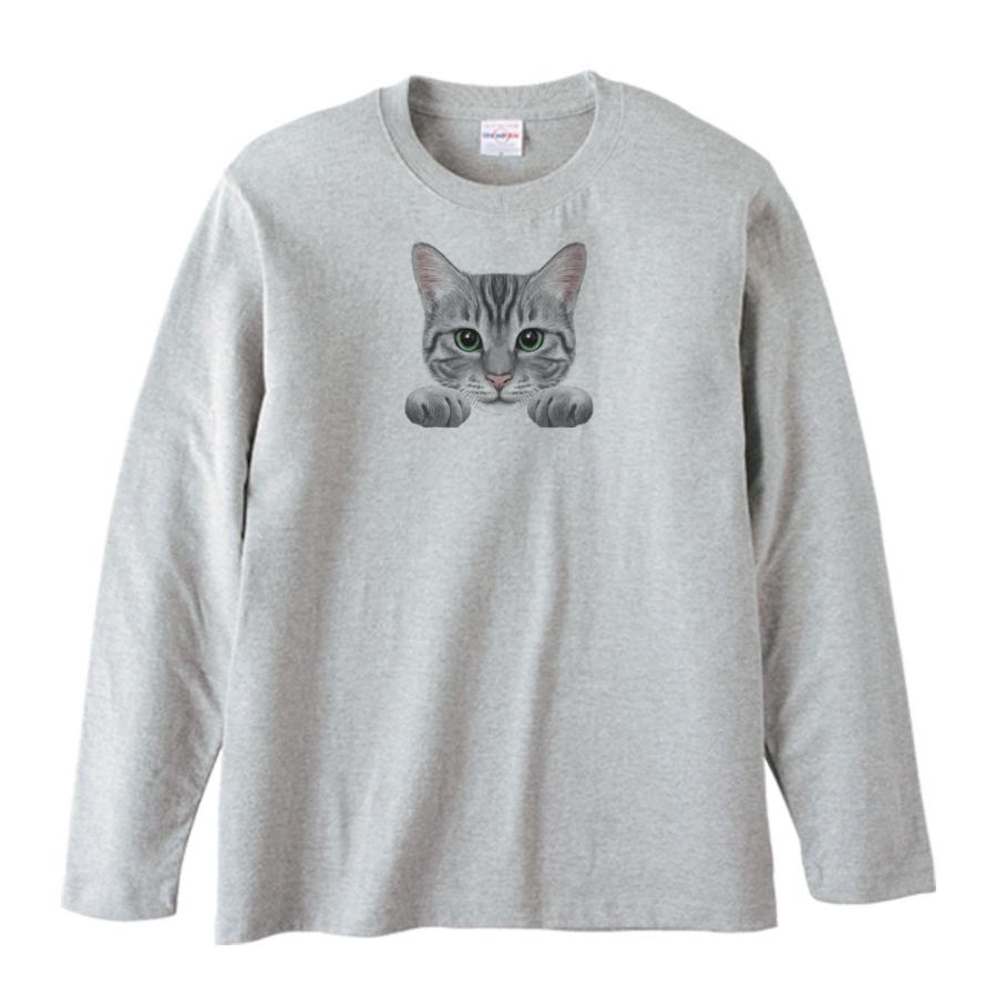 猫の顔・クラシックタビー（アメショ）/長袖Ｔシャツ | 