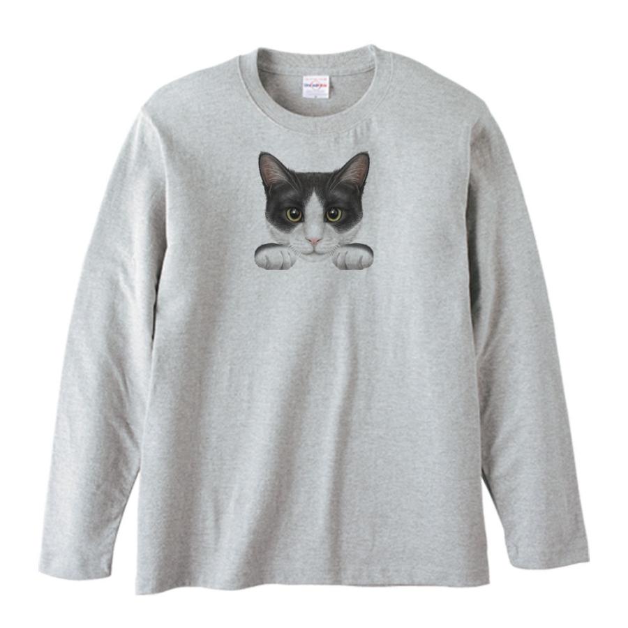 猫の顔・白黒猫/長袖Ｔシャツ |  | 01