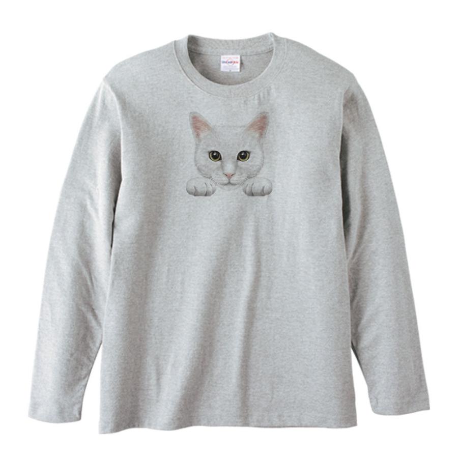 猫の顔・白猫/長袖Ｔシャツ |  | 01