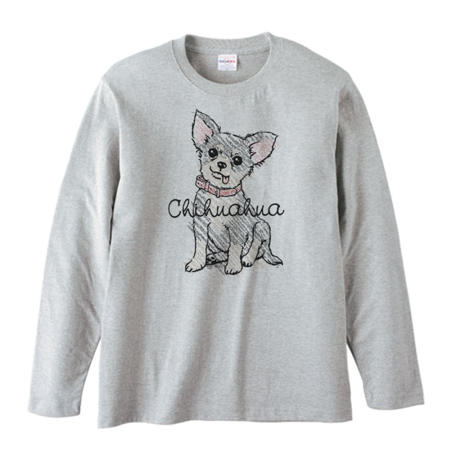 クレヨンタッチ・チワワ（ブラック＆タン）/長袖Ｔシャツ | 