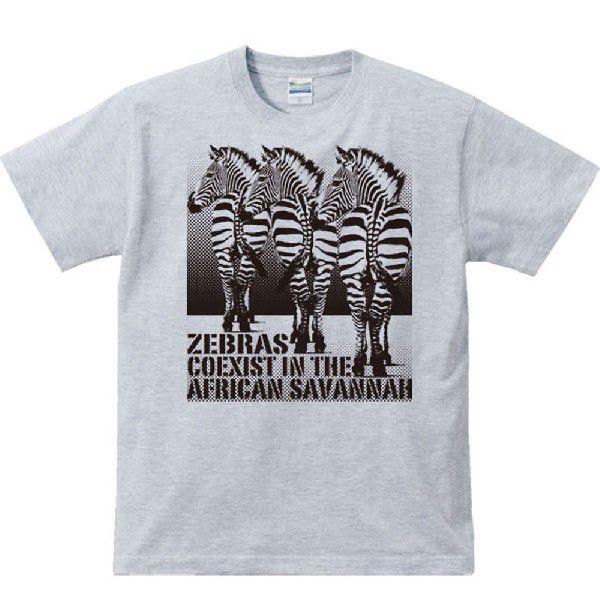 シマウマ（三頭の縞馬）しまうま/半袖Ｔシャツ　　 |  | 02