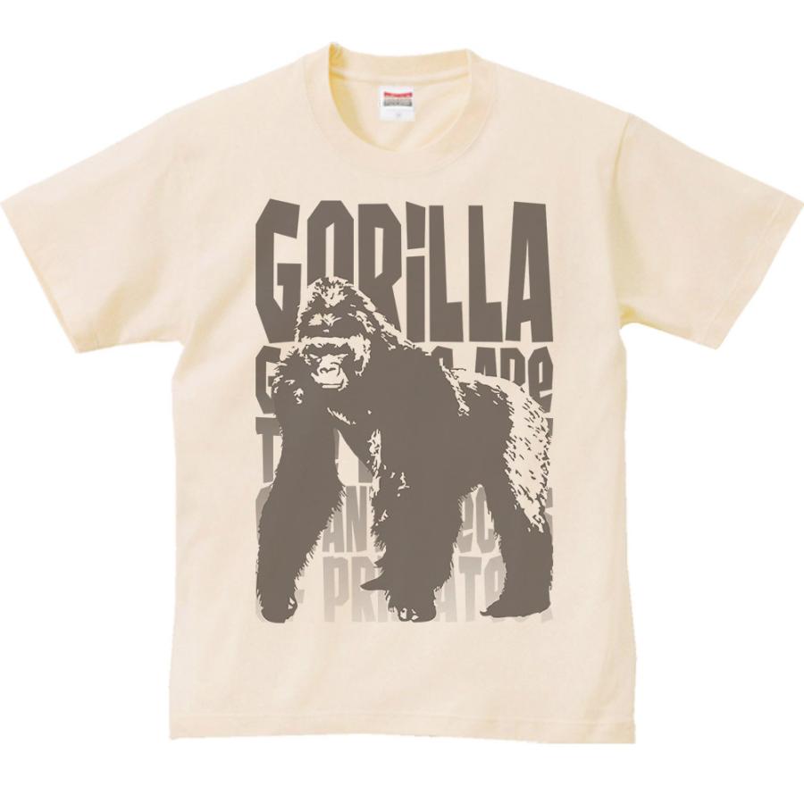 ゴリラ（モノトーン動物柄）ごりら/半袖Ｔシャツ　　 |  | 02