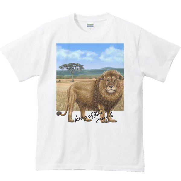 ライオン ＋背景（らいおん）/半袖Ｔシャツ　　 |  | 01