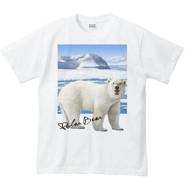 ホッキョクグマ ＋背景（白クマ）/半袖Ｔシャツ　　 | 