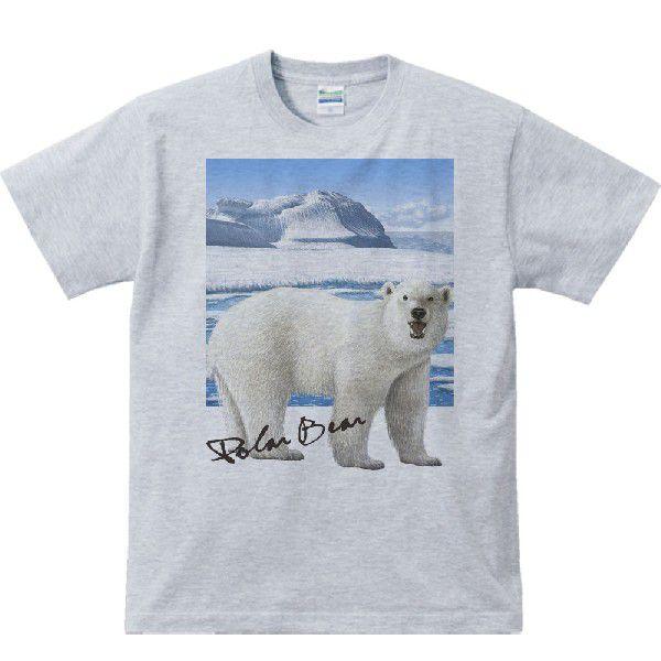 ホッキョクグマ ＋背景（白クマ）/半袖Ｔシャツ　　 |  | 02