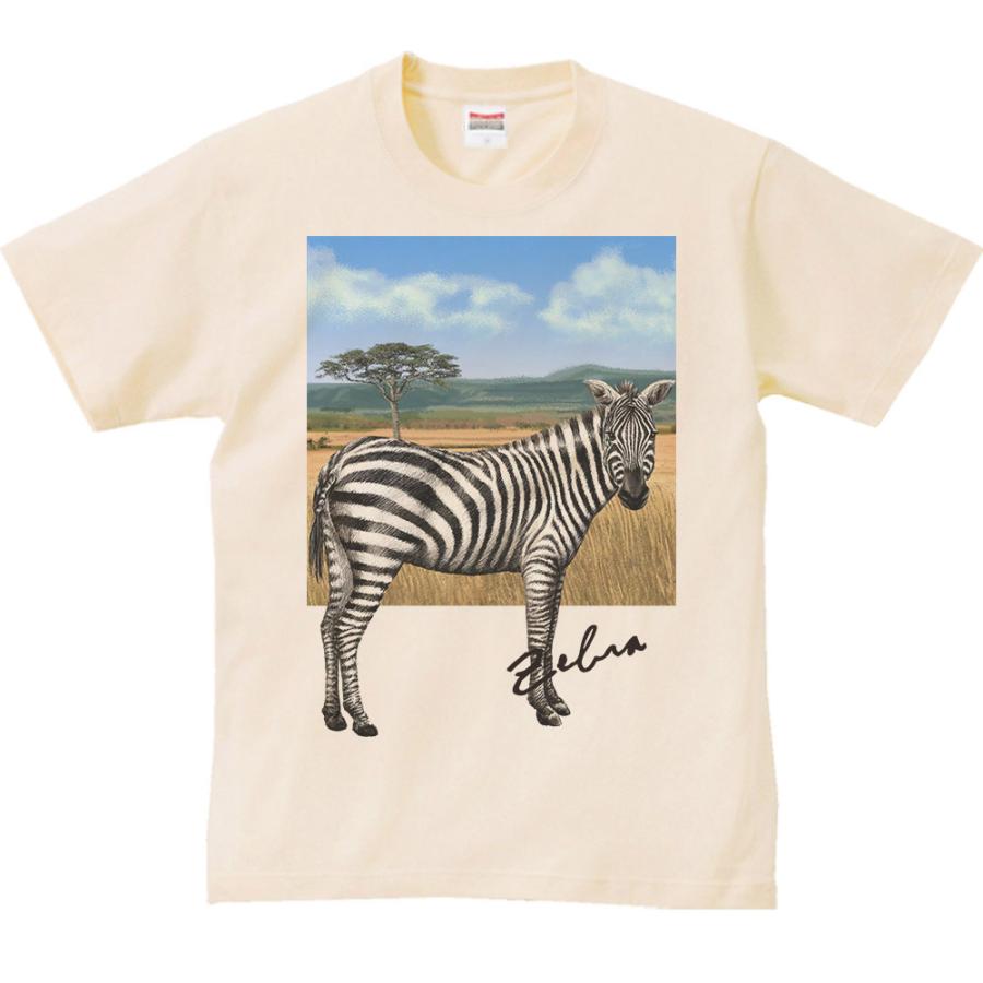 シマウマ ＋背景（しまうま）/半袖Ｔシャツ　　｜prints｜03