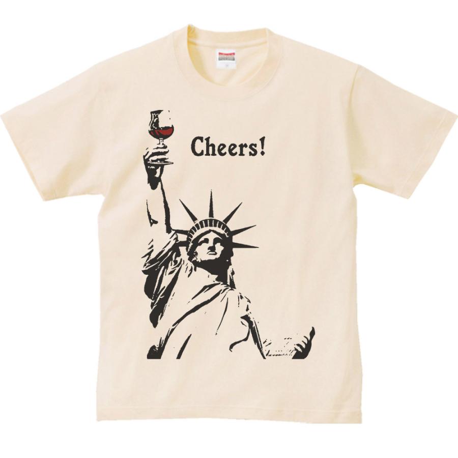 自由の女神 Tシャツ ホワイト　古着 自由の女神（カンパイ！）じゆうのめがみ/半袖Tシャツ : MYDS