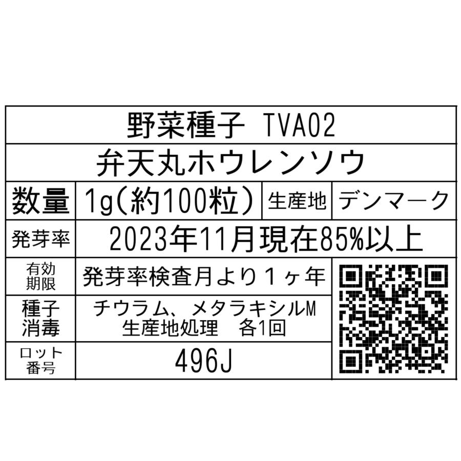 野菜種子 TVA02 弁天丸ホウレンソウ 1g｜printstudio-jp｜04