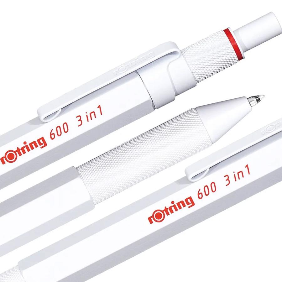 Rotring ロットリング 600 3in1 マルチペン ホワイト 2149494 : ビッツ