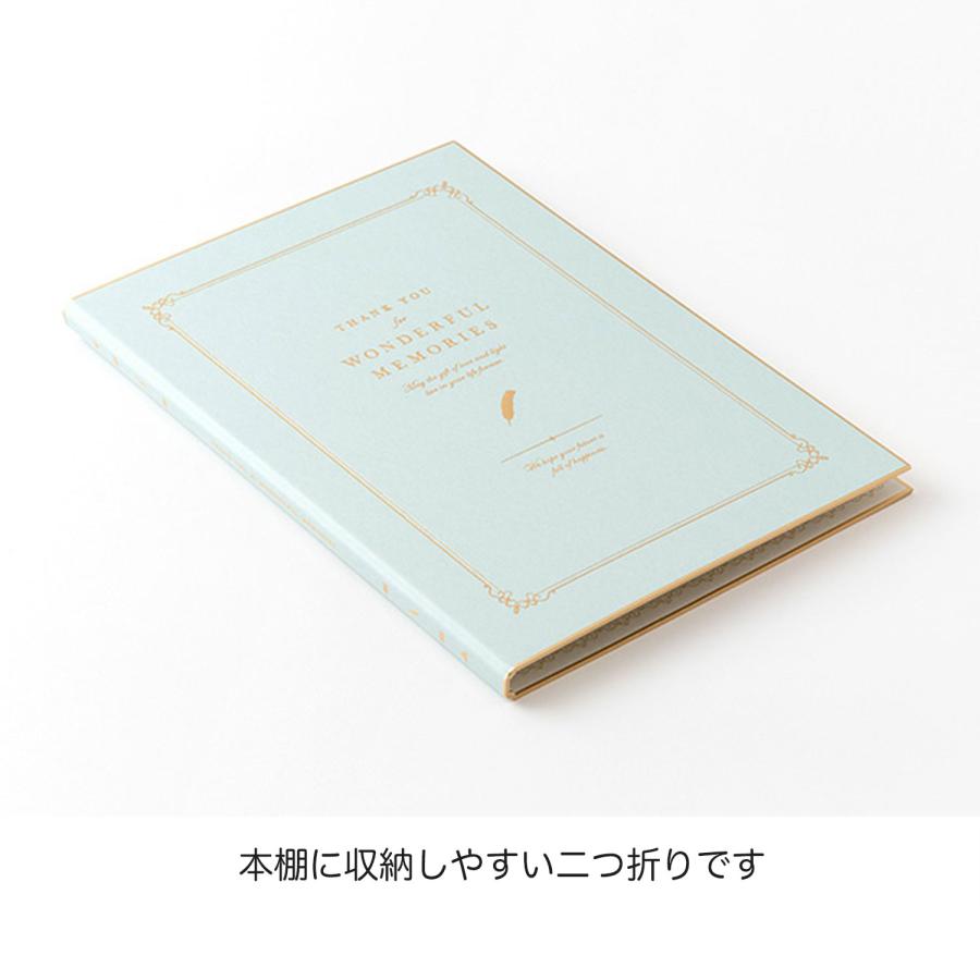 ミドリ MIDORI カラー色紙 A4 二つ折り 本型 水色 寄せ書きシール30枚