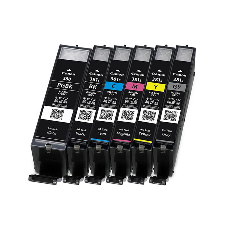 キヤノン(CANON) 純正インク BCI-381s+380 インクカートリッジ 6色セット(小容量+380標準容量) BCI-381s+380/6MP 6色セット(小容量)_1