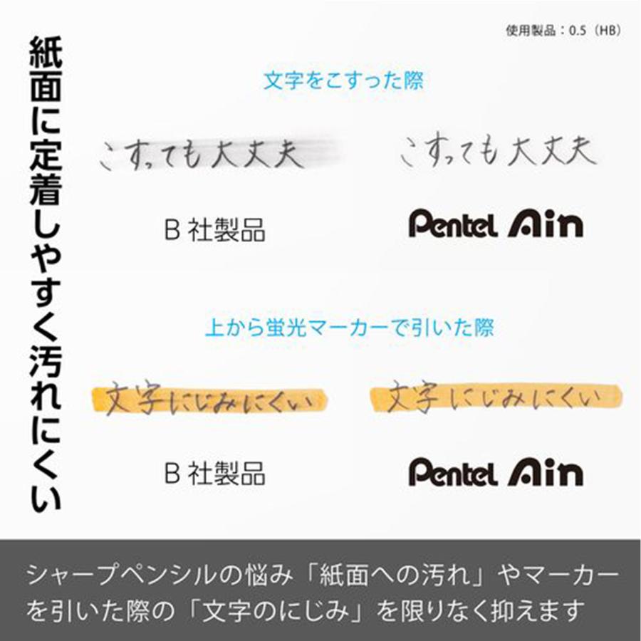 本日全品 P10倍 ぺんてる Pentel シャープペンシル替芯 アイン Ain 0.2mm 全3種から選択 | アイン | 02