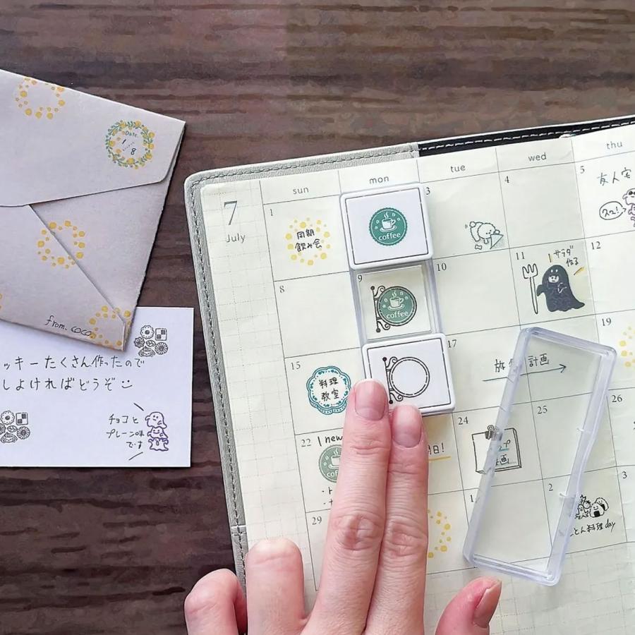 クツワ 重ねて押せるハンコ hancoco slide ハンココスライド DE018 全10種から選択 | クツワ | 08