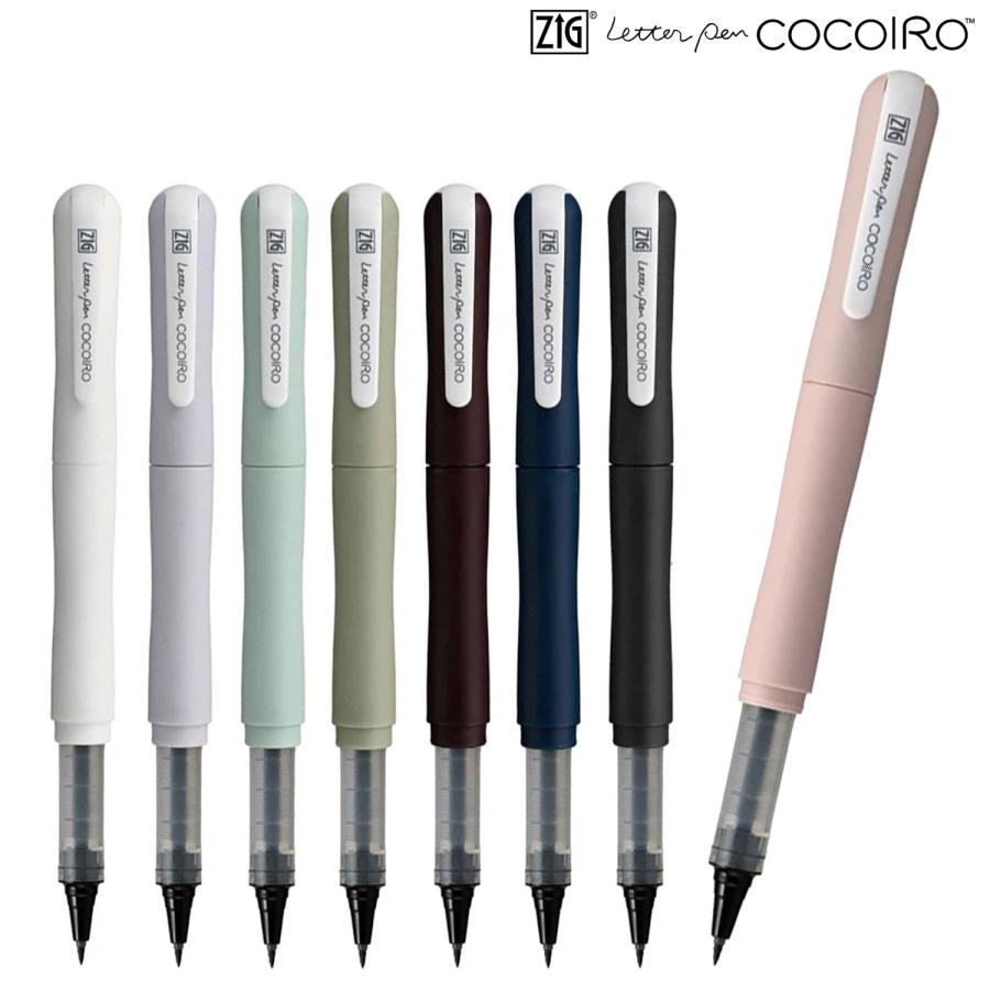 呉竹 Kuretake ZIG LETTER PEN COCOIRO ココイロ 極細ブラック LPCF010 全8色から選択 | 