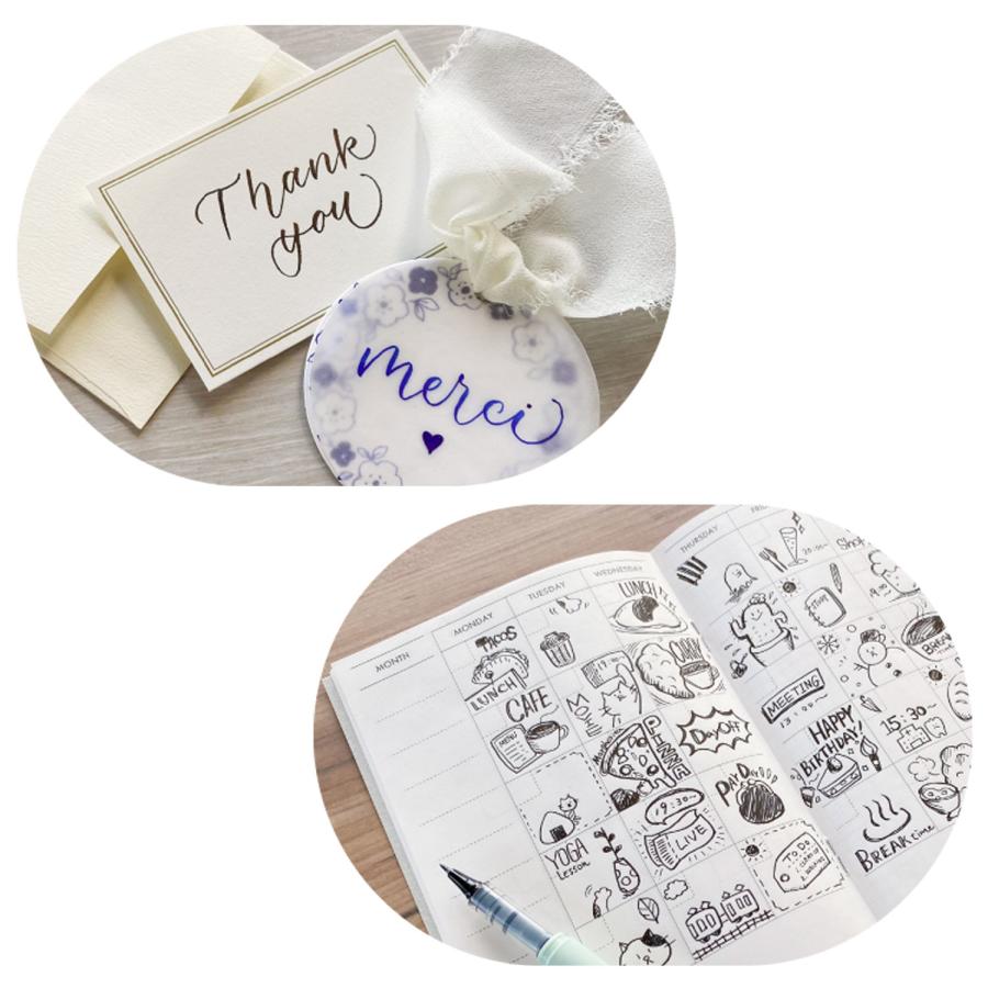 呉竹 Kuretake ZIG LETTER PEN COCOIRO ココイロ 極細ブラック LPCF010 全8色から選択 |  | 12