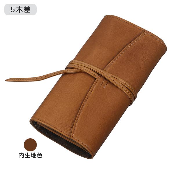 当店ポイント10倍 PILOT パイロット Pensemble ペンサンブル ロールペンケース ファスナー付き 5本差 ブラウン PSRF5-01-BN
