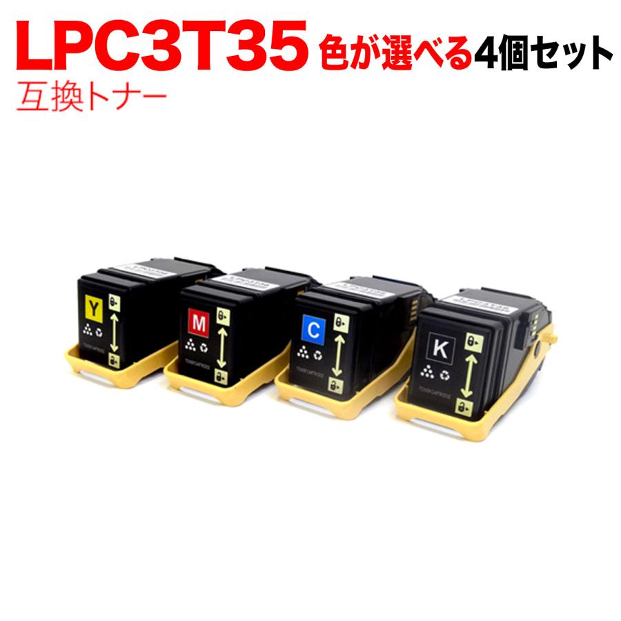 互換トナーカートリッジLPC3T35シリーズ◆純正付き28個 EPSON ETカートリッジ LPC3T35（K,C,M,Y）Mサイズ 純正：日本